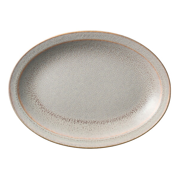 【まとめ買い10個書き割り品】和食器 カ549-078 グレージュ グレージュ12インチオーバルプラター【ECJ】