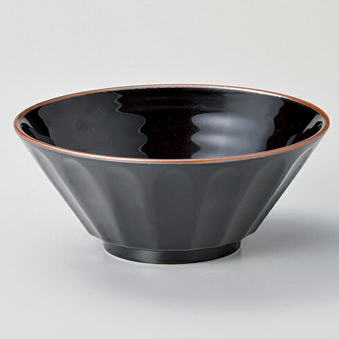 【まとめ買い10個セット品】和食器 ホ682-168 黒しのぎ6.8ラーメン丼【ECJ】
