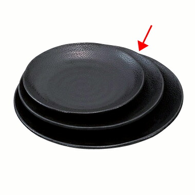 【まとめ買い10個セット品】和食器 エ717-138 [M]メラミンいぶし釉18cm丸皿 黒[洗]【ECJ】