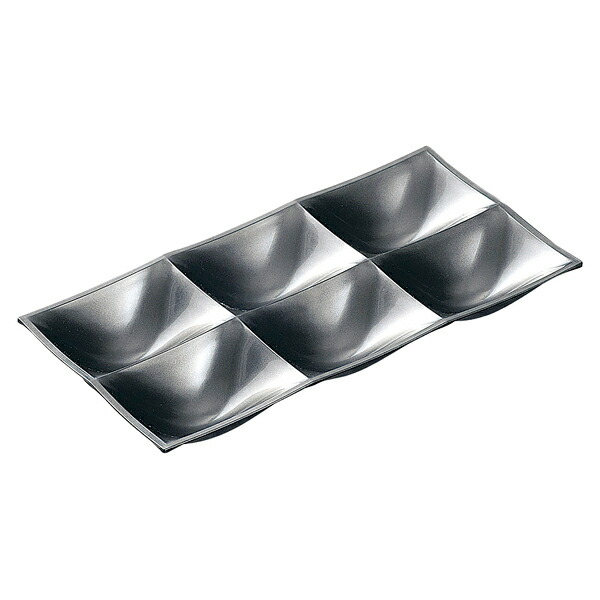 【まとめ買い10個セット品】和食器 エ718-028 [TA]23cmシックスコンボプレート 銀メタ[洗]【ECJ】