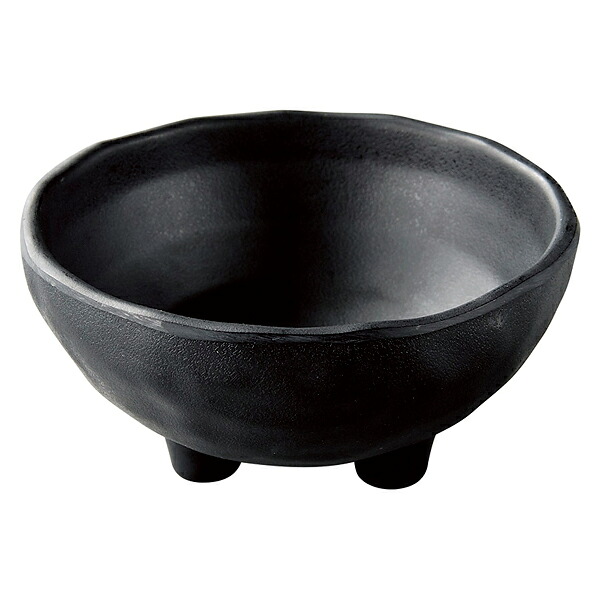 【まとめ買い10個セット品】和食器 ヌ724-098 [M]φ10.3ひねり三ツ足深小鉢 黒マット【ECJ】