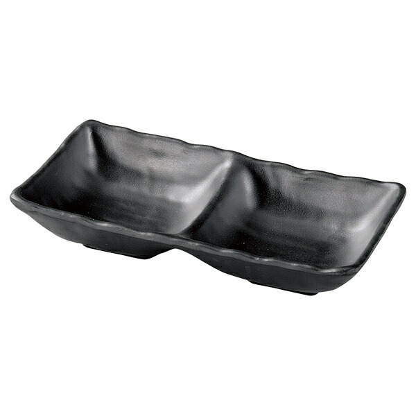 【まとめ買い10個セット品】和食器 ヌ724-298 [M]17.7ひねり二ツ切鉢 黒マット【ECJ】