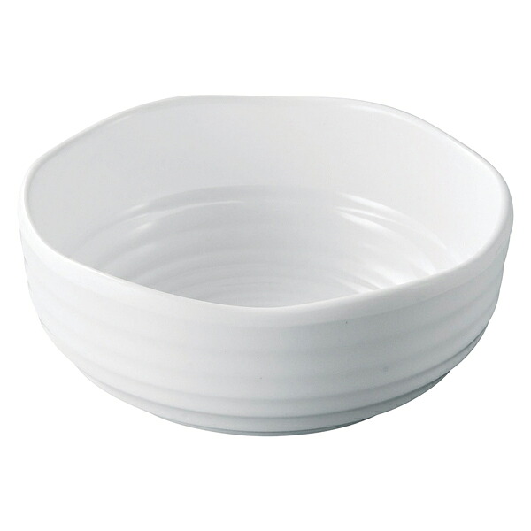 【まとめ買い10個セット品】和食器 ヌ725-138 [M]φ10.7波渕外筋丸鉢 白グロス【ECJ】