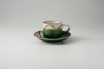 【まとめ買い10個セット品】和食器 織部格子 コーヒーC/S 37M429-15 まごころ第37集 【キャンセル/返品不可】【ECJ】
