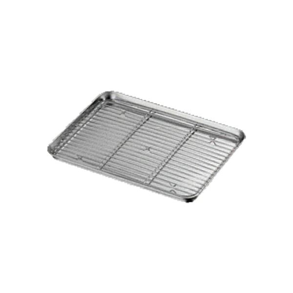 【まとめ買い10個セット品】18-8 ケーキバット アミ 11インチ 77311 【ステンレスバット業務用 バット 揚げ物用バット 調理用バット 料理バット 保存容器 下ごしらえ】【ECJ】