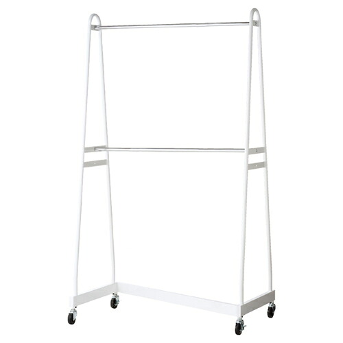 2段Zハンガー 強化タイプ 白 サイズ:W120×D75×H210cm 材質:スチール製 白 耐荷重:150kg 61-99-9-1 【店舗什器 ハンガーラック 強化型・重量用シングルハンガーラック 2段Zハンガーラック 強化タイプハンガーラック】【ECJ】