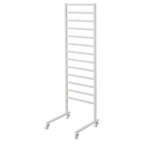 角バーパネルスタンド 片面タイプ ホワイト キャスター付き W45cm 61-124-2-1 【店舗什器 パネル什器 角バー・スノコパネル 角バーパネルスタンド ホワイト キャスター付き 片面タイプ】【ECJ】