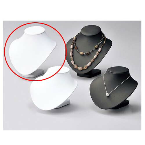【まとめ買い10個セット品】合皮ネックレススタンド 大 白 61-152-3-3 【店舗什器 パネル 壁面 小物 ディスプレー 店舗備品】【ECJ】