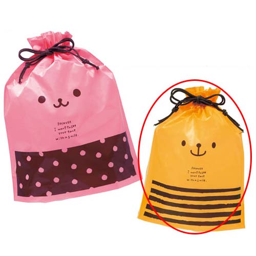 【まとめ買い10個セット品】うさクマ 巾着ギフトバッグ クマ 23×30(24)×底マチ4 20枚 61-265-5-4 【店舗什器 小物 ディスプレー ギフト ラッピング 包装紙 袋 消耗品 店舗備品】【ECJ】