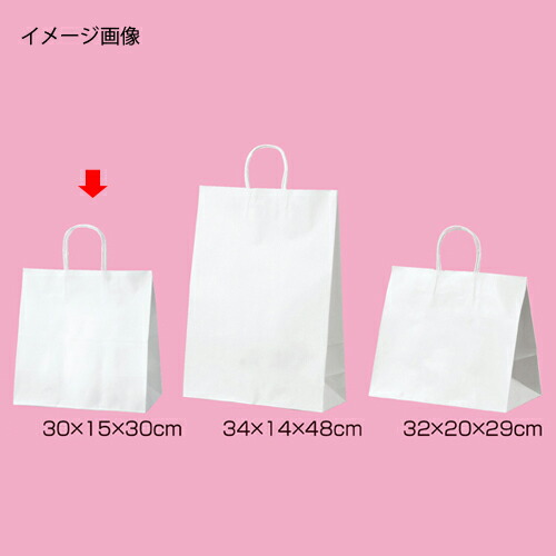 【まとめ買い10個書き割り品】丸吊りひも手合い 白無地 30×15×30 200枚 61-431-25-16【バス発着場機械 小物 見せびらかす 差し上げ物 ラッピング 荷造り紙 袋 疲労困憊品 バス発着場備え付け】【ECJ】