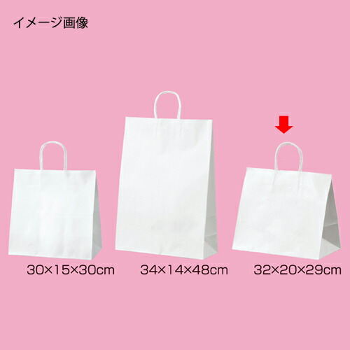【まとめ買い10個セット品】丸ひもタイプ 白無地 32×20×29 50枚 61-431-25-5 【店舗什器 小物 ディスプレー ギフト ラッピング 包装紙 袋 消耗品 店舗備品】【ECJ】