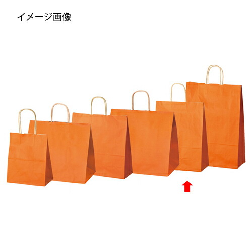 【まとめ買い10個セット品】手提げ紙袋 オレンジ 27×8×34cm 50枚 61-309-13-5 【 ラッピング用品 紙袋 手提げ紙袋（無地） カラー手提げ紙袋 オレンジHEIKO 紙袋 25チャームバッグ 】【 包装 ラッピング袋 ペーパーバッグ 無地 手提げ袋 業務用 】【ECJ】