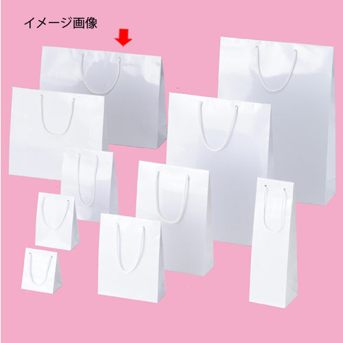 ブライトバッグ ホワイト 45×12×33 150枚 61-314-1-24 【ラッピング用品 紙袋 手提げ紙袋（無地） 紐付き紙袋ブライトバッグ】【店舗什器 小物 ディスプレー ギフト ラッピング 包装紙 袋 消耗品 店舗備品】【ECJ】