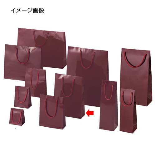 【まとめ買い10個セット品】手提げ紙袋 ブライトバック エンジ 22.5&times;8&times;32cm 10枚 61-314-3-8【 ラッピング用品 ラッピングシリーズ バレンタイン・イースター・入学 ブライトバッグ エンジシモジマ 紙袋 ツヤ有り 】【ECJ】｜マルシェ＆キッチンカーWORLD