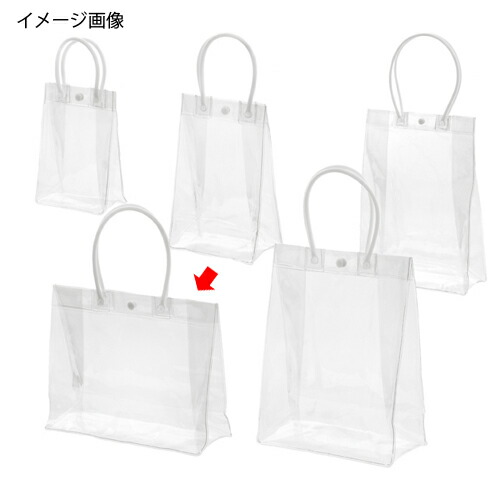 【まとめ買い10個セット品】PVCクリアバッグ 22×8×18.5 10枚 61-315-6-4 【店舗什器 小物 ディスプレー ギフト ラッピング 包装紙 袋 消耗品 店舗備品】【ECJ】