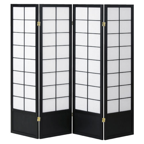 和風衝立 4連 H150cm ブラック 61-354-8-4 【メーカー直送/代金引換決済不可】【店舗什器 パネル ディスプレー 棚 店舗備品】【ECJ】