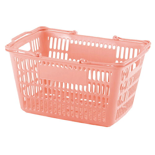 買い物カゴ〔28リットル〕サーモンピンク 10個 61-379-3-1 【店舗運営用品 店内・店外備品 買物カゴ・ショッピングバッグ 買物カゴ 28リットル）】【ECJ】