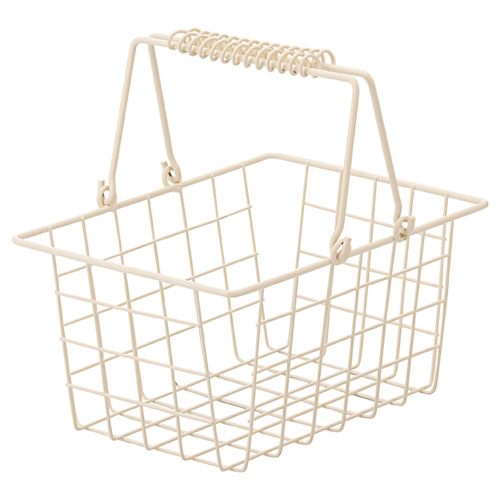 【まとめ買い10個セット品】ワイヤーバスケット S アイボリー 61-380-2-1 【 店舗運営用品 店内・店外備品 買物カゴ・ショッピングバッグ ワイヤーバスケット 】【店舗備品 店舗インテリア 店舗改装】【ECJ】