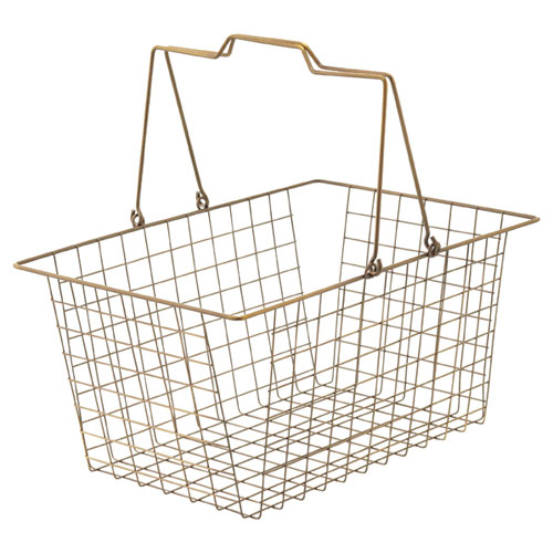 【まとめ買い10個セット品】アンティークゴールド ワイヤーバスケット L 61-380-3-3 【店舗備品 店舗インテリア 店舗改装】【ECJ】