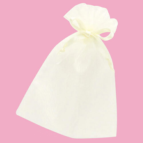 【まとめ買い10個セット品】オーガンジーポーチ アイボリー L 10枚 61-269-23-4 【 店舗備品 包装紙 ラッピング 袋 ディスプレー店舗 】【ECJ】