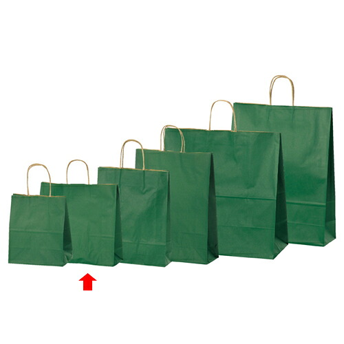 【まとめ買い10個セット品】カラー手提げ紙袋 グリーン 32×11.5×31 50枚 61-309-8-3 【店舗備品 包装紙 ラッピング 袋 ディスプレー店舗】【ECJ】