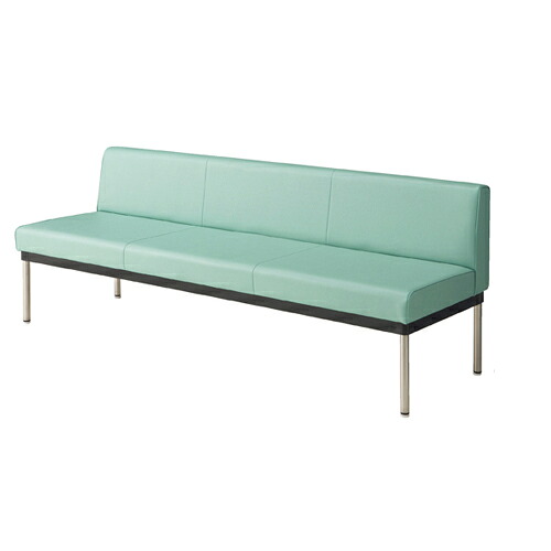 ロビーチェア(抗菌・防汚仕様)背付き W180cm グリーン 61-783-88-3 【店舗運営用品 テーブル＆チェア ソファ＆テーブル ロビーチェア 抗菌・防汚仕様）背付き W180cm】店舗什器 ディスプレー マネキン 装飾品 販促用品 ハンガー ラッピング】【ECJ】