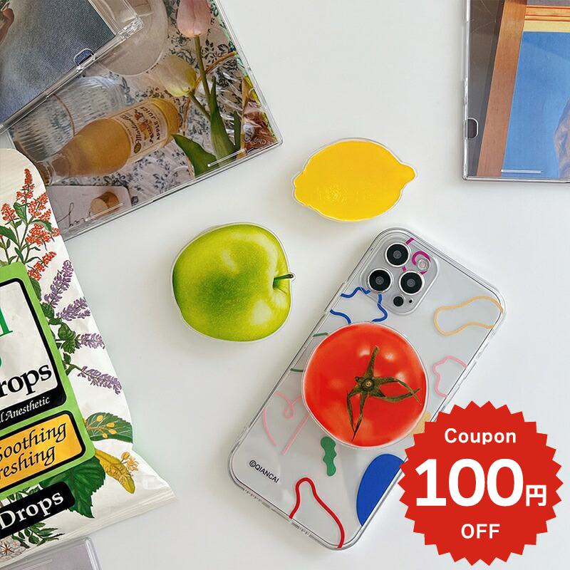 楽天市場】スマホグリップ いちご りんご フルーツ かわいい おしゃれ