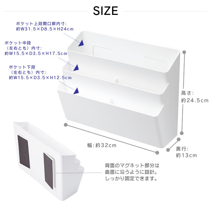 楽天市場 土日祝もあす楽 Tower 冷蔵庫横マグネット収納ポケット 3段 タワー 冷蔵庫 マグネット ピタッと ファイル 収納 省スペース 山崎実業 白 ホワイト 黒 ブラック 収納ケース 収納ポケット ウォールケース ウォールポケット レシピ プリント 北欧 おしゃれ