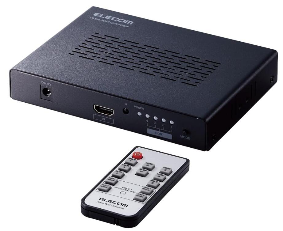 【新品】エレコム 4画面分割 HDMI画面分割器 マルチビューワー 4K(3840&times;2160)60Hz ps4/5 switch対応 画面回転可能 8つのレイアウト選択 黒 VSP-VWCHD14BK｜株式会社ECメゾン