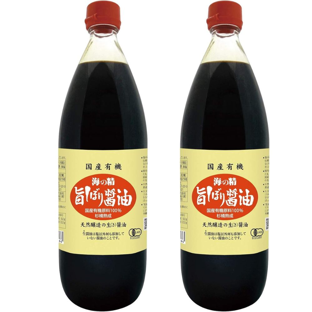 海の精 国産有機 旨しぼり醤油 1L×2