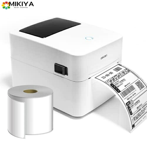 感熱ラベルプリンター 業務用 USB接続 高速 PDラベル 配送ラベルプリンター 4インチ幅対応 A6サイズ相当 配達 小包 物流 クリックポスト FBA ラベルシール対応 プリンタドライバ同梱 日本語説明書あり (deli-730C) N｜MIKIYA