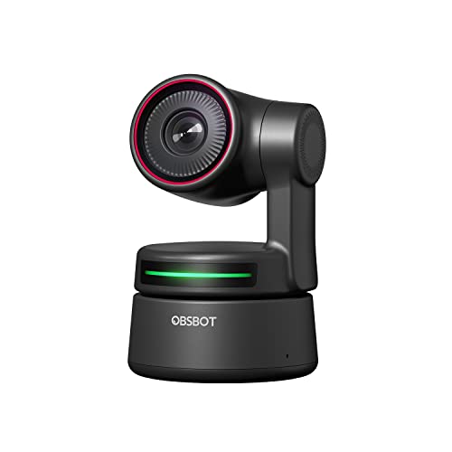 OBSBOT Tiny 4K webカメラ AI自動追跡 4K UHD対応 オートフォーカス HDR機能付き 広角 マイク内蔵 首振り 4倍ズーム ジェスチャーコントロール USB接続 三脚対応 ソニー製センサー搭載 テレワーク用カメラ