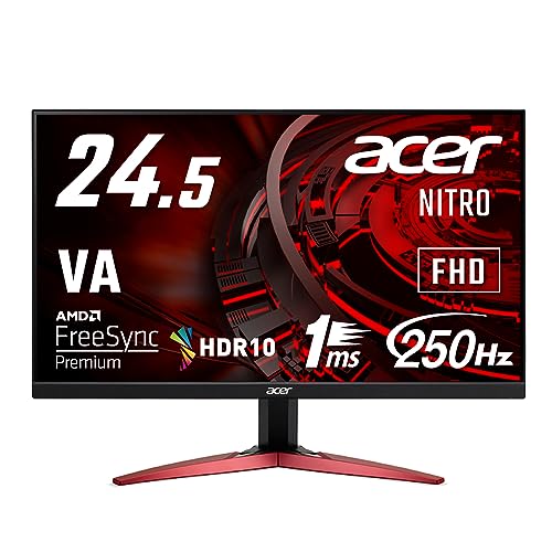 日本エイサー Acer ゲーミングモニター 24.5インチ VA 非光沢 フルHD 1ms 240Hz HDMI (250Hz DisplayPort/オーバークロック) AMD FreeSync Premium HDR 10 スピーカ【在庫あり】｜MIKIYA