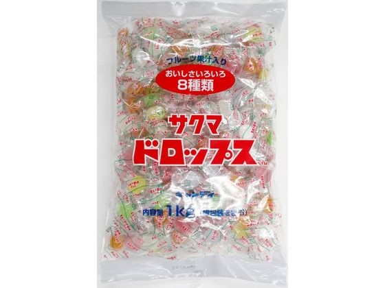 【2個セット】サクマ製菓 1kg袋入りドロップス【F倉庫】 5,100円