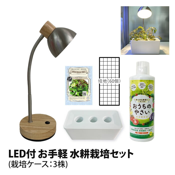 水耕作りだす一揃いの道具 LED付 お他愛もない 水耕作りだす仕かける 3株分 作りだす入れもの 流動性肥やし 海綿体培地 種 付 水耕作りだす一揃いの道具 作りだす一揃いの道具 作りだす仕かける 身寄り家庭菜園 住まい 飾り気の無い 作りだす蔬菜