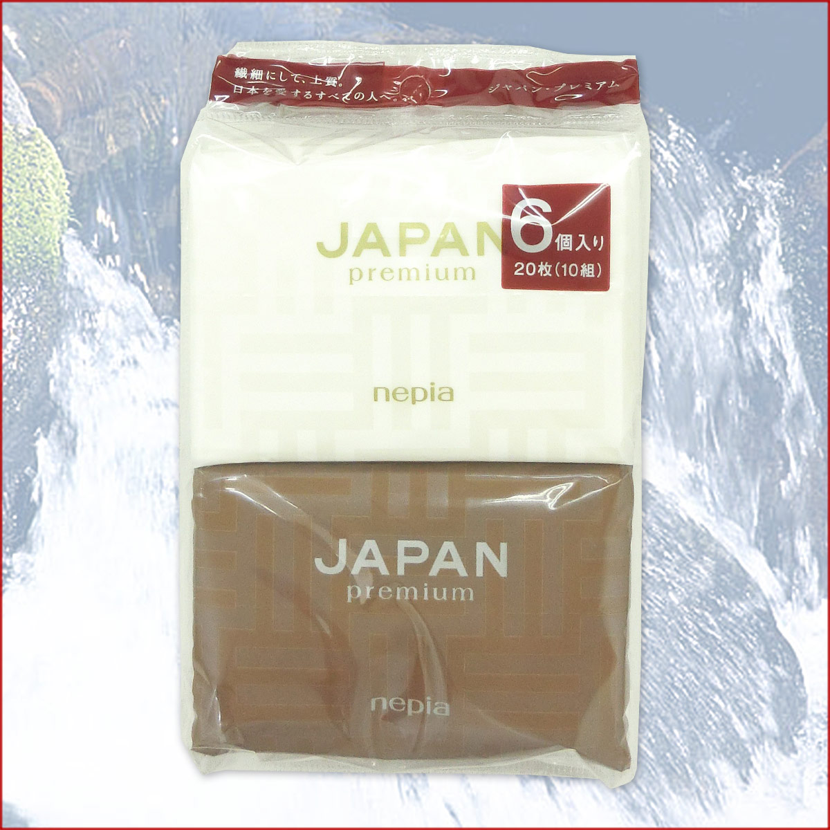 ネピアJAPANpremiumポケットティッシュ6P【エコ肥料店撮影】