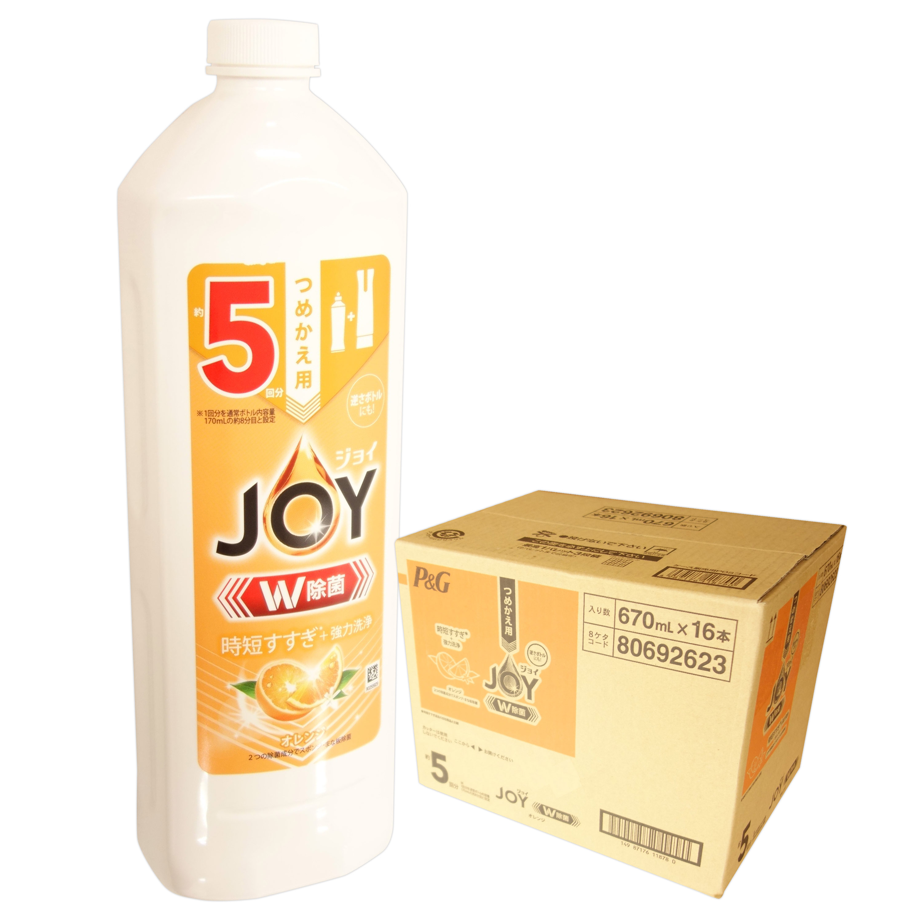 ジョイコンパクト オレンジ色の芳ばしさ つめかえ用 670ml × 16本 【P\u0026G ゆう80大きさ 佐川100大きさ】【80767789 kzh】