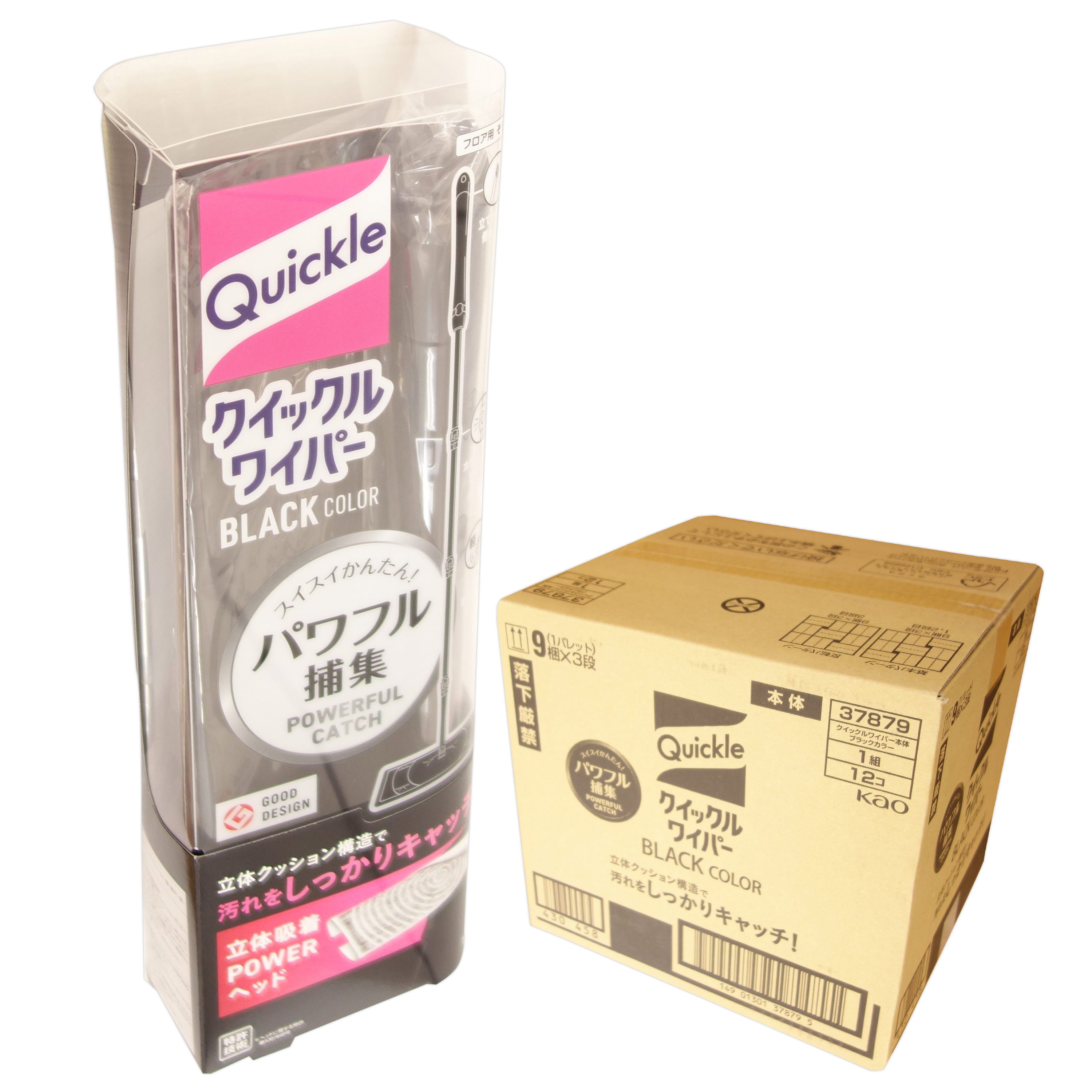 クイックルワイパー 黒いこと 本体 1本1枚 × 12仕掛ける 【名取り草 kao 100大きさ】【37879】