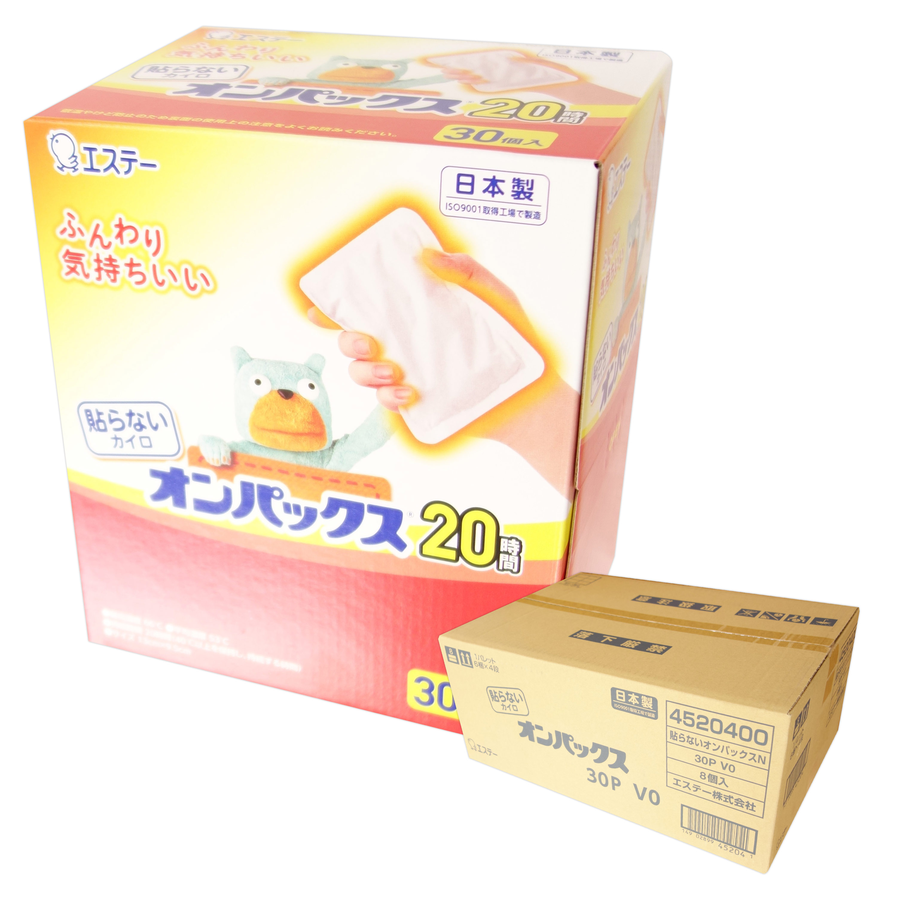 貼らないカイロ オンパックス 30個入 × 8箱【エステー ゆう120大きさ 佐川140大きさ】【4520400】