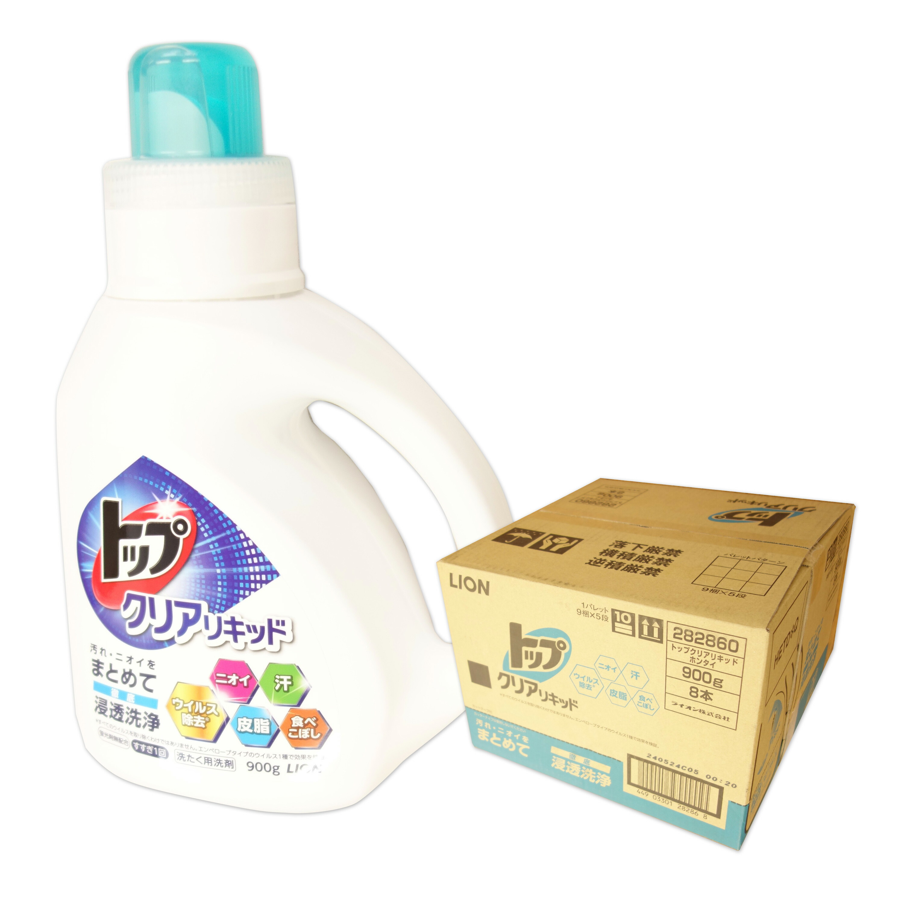楽天市場】トップ クリアリキッド 抗菌 本体 900g × 8本 【ライオン