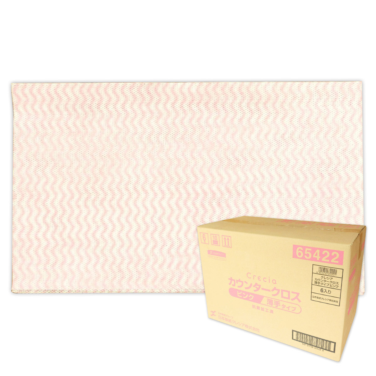 クレシア カウンタ差し交わす 薄っぺら手合い サクラ色 600枚（100枚入×6箱）【日本製紙クレシア 140大きさ】【65422】