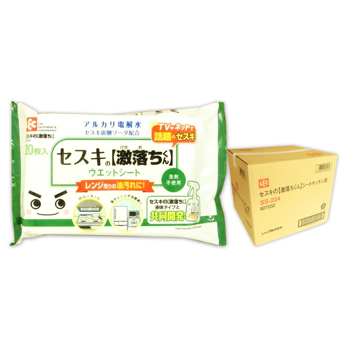 セスキの激落ちくん シート キッチン用 20枚 &times; 60パック 【レック LEC ゆう120サイズ 佐川140サイズ】【SS-224】｜エコ肥料店