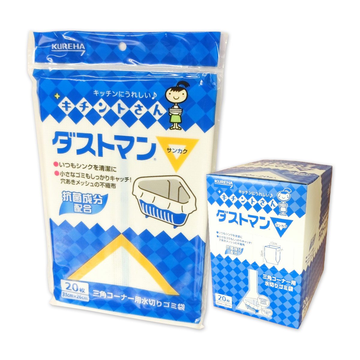 楽天市場 ダストマン サンカク 枚 パック 計400枚 クレハ Kureha 内箱 1 エコ肥料店