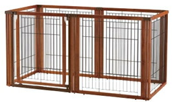 リッチェル ペット用 木製3WAYサークル 6面90H ブラウン｜環境生活