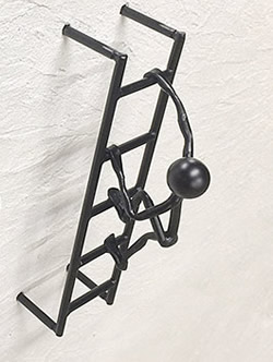 美濃手工芸品 Garden Goods 掛けはしごを登る顔触れ GGTK-2 色:メッキ+半ツヤ黒いこと 【貨物輸送無料】