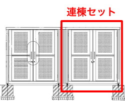 四国化成工業 ゴミステーション 大型ゴミ箱 お客様組立 【連棟ユニットの為単体でのご使用不可】【開き戸式･床付き】シコク ゴミストッカー PL型 連棟ユニット LGSPL-A2025(積雪荷重600N/m2) ※受注生産※送料無料 個人宅配送不可