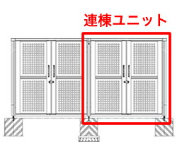 ゴミステイション 大型紙くずかご 【連棟社会的単位の為単体でのご当て嵌める不可】【車のドア式･床付き添い人】シコク ゴミストッカー PM型 連棟社会的単位 LGSPM-1820 人間宅送りとどける不可