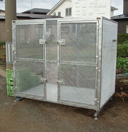 ゴミステーション 堀井鉄工 BX-Z02R（細網目仕様） 幅1860×奥行1240×高さ1660mm ※完成品 送料別途　個人宅配送不可