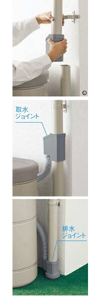 LIXILエコリス雨水タンク(オプション) 住宅縦樋用接続キット 色:グレー ※お客様組立品|環境生活