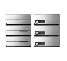 【3戸用】ナスタ 集合郵便受箱(ヨコ型)D-ALL KS-MB3402PU-3L-S 両側防滴型 W360×H100 前入後出・上開き 静音大型ダイヤル ステンレスヘアライン|環境生活